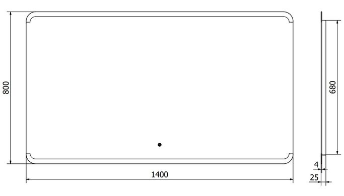 Зеркало MEXEN NIDA 140x80 LED прямоугольное