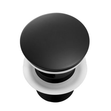 Донный клапан для умывальника Yoka KLIK-KLAK BLACK с переливом черный 00000001393