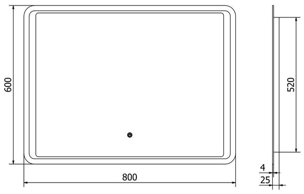 Дзеркало MEXEN ZUSA 80x60 LED прямокутне