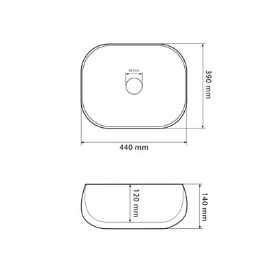 Умивальник (раковина) VBI TRICASE WHITE накладний VBI-015800