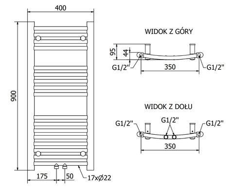 Полотенцесушитель MEXEN ARES 90х40 WHITE 300W электрический 2.0