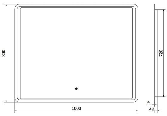 Дзеркало MEXEN ZUSA 100x80 LED прямокутне