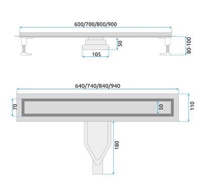 Трап для душа REA NEOX 60 SUPERFLOW BRUSHED STEEL 2в1 сталь REA-G2705