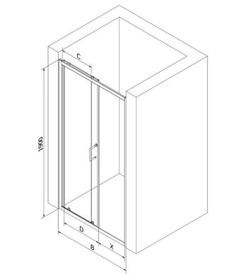 Душевая дверь MEXEN APIA 130 LATH MEX-845-130-000-01-20