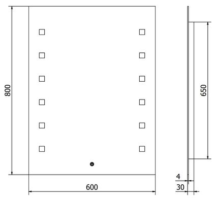 Дзеркало MEXEN NER 60x80 LED прямокутне