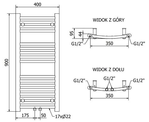 Полотенцесушитель MEXEN ARES 90х40 WHITE 300W электрический